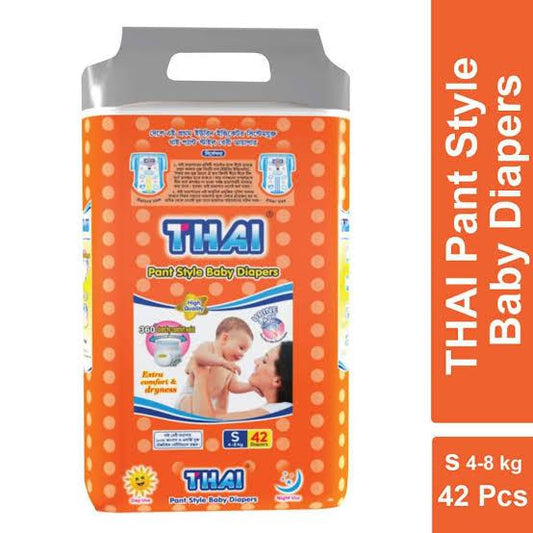 Thai Baby Diapers (Pant Style) small(4-8Kg) - 42Pcs - Diaper