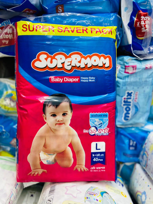 Supermpoom baby diaper large 9-14kg -40 pcs