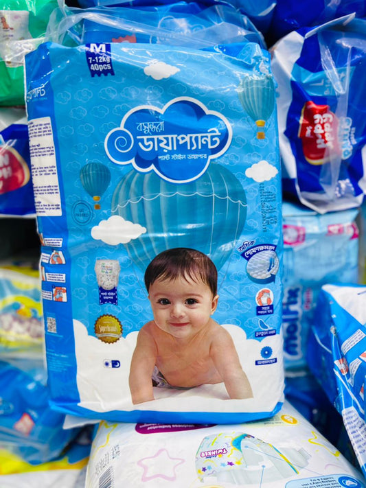 Bashundhara Diapant Baby Diaper pant Medium 7-12kg 40 pcs